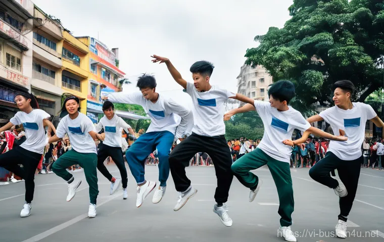 거리공연 촬영을 위한 장비 - **Prompt:** A dynamic low-light smartphone photograph capturing a talented young Vietnamese female v...