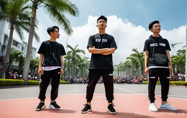 거리공연의 정치적 메시지 - **Prompt 2: Engaging Street Music Performance by Hoan Kiem Lake, Hanoi**
    "A group of three young...