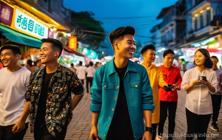 거리공연을 통한 지역 경제 활성화 - **Prompt:** A vibrant and dynamic street scene on a bustling pedestrian street in Ho Chi Minh City, ...