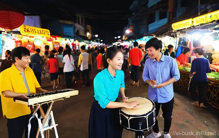 거리공연을 통한 지역 경제 활성화 - **Prompt:** A serene and authentic cultural moment unfolding on a picturesque pedestrian street in H...