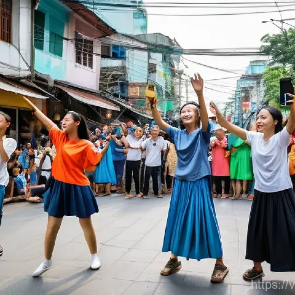 거리공연을 위한 팀워크 중요성 - **Vibrant Street Art Performance in Ho Chi Minh City**
    "A dynamic and energetic street art perfo...